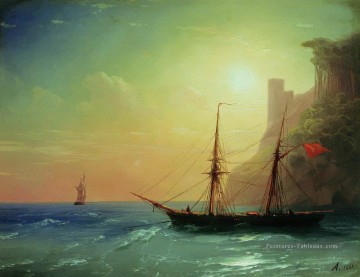 côte de la mer 1861 Romantique Ivan Aivazovsky russe Peinture à l'huile